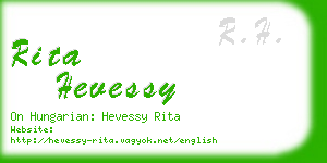 rita hevessy business card